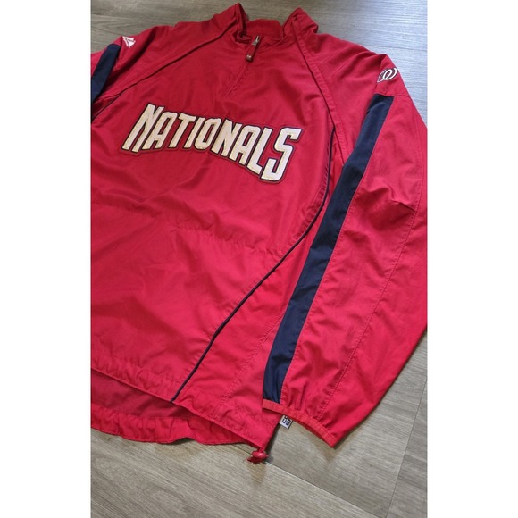 Majestic Cool Base Washington Nationals 1/4 Zip Pullover Windbreaker Men's XL - Picture 3 of 13